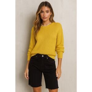 NWT Favorite Daughter Black High Rise Eva Slim Long Shorts Raw Hem Size 23